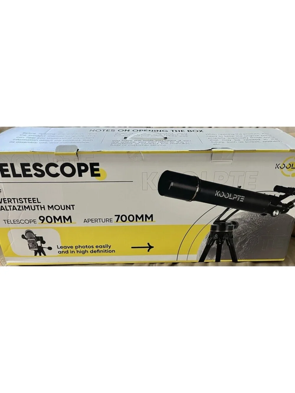 Koolpte Telescope Vertisteel AZ Mounting Base, High Power 90mm Aperture 700mm